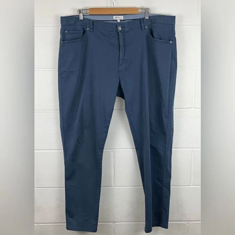 Peter Millar men’s signature sateen five pocket pant blue classic fit size 42